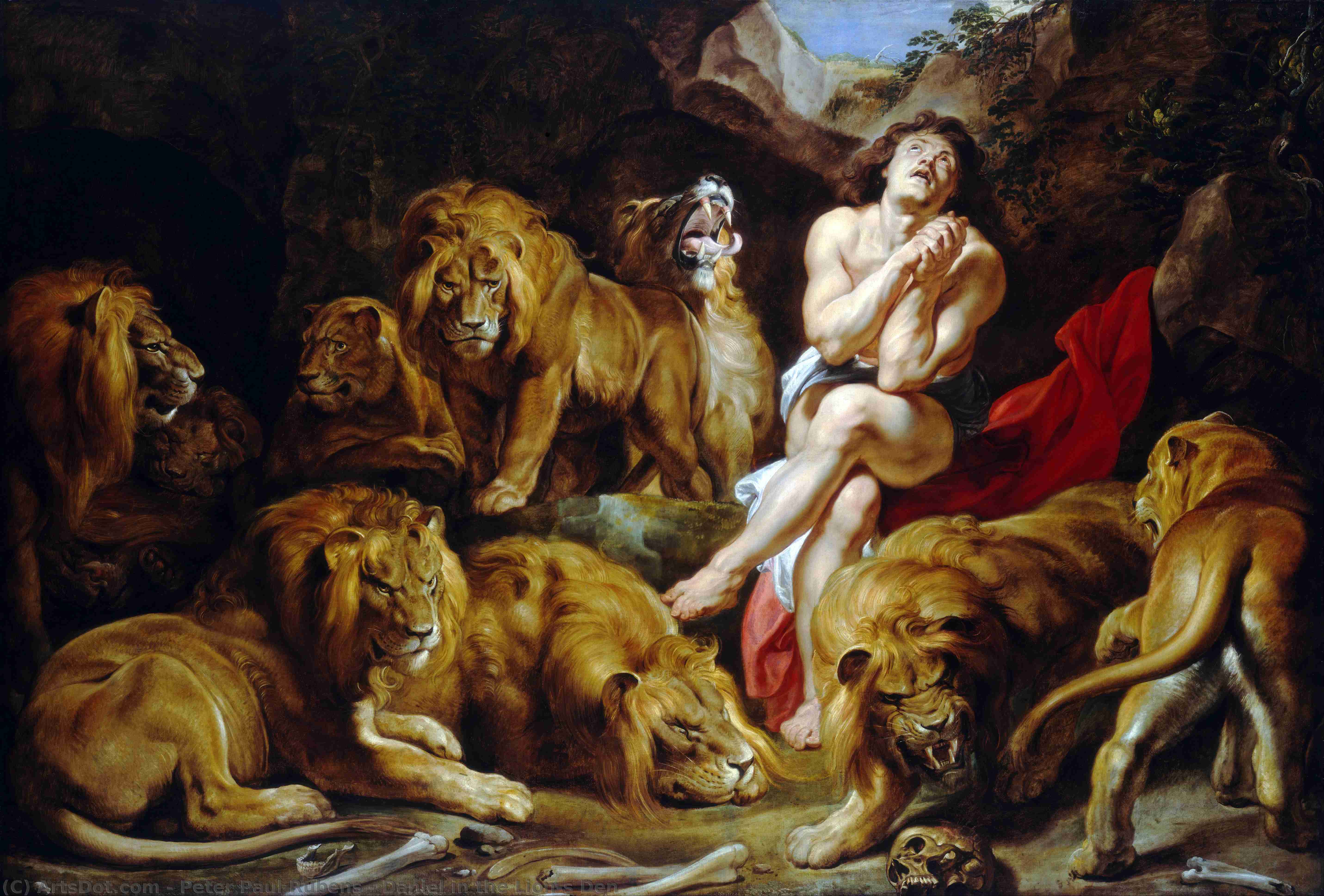 Wikioo.org – L'Enciclopedia delle Belle Arti - Pittura, Opere di Peter Paul Rubens - Daniel nel Lion's Tana
