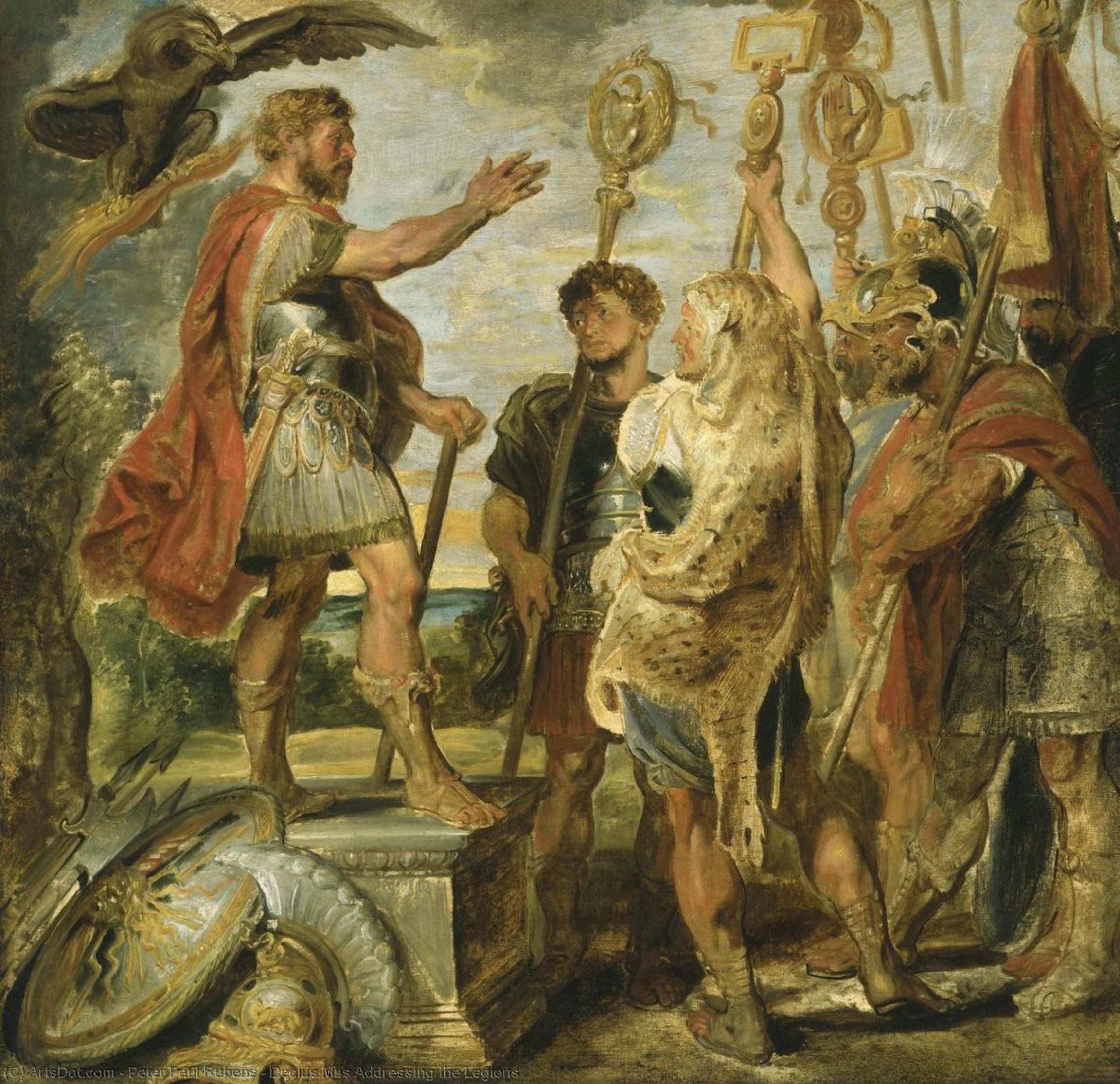 WikiOO.org - Güzel Sanatlar Ansiklopedisi - Resim, Resimler Peter Paul Rubens - Decius Mus Addressing the Legions