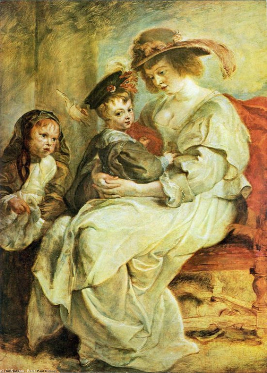 Wikioo.org - The Encyclopedia of Fine Arts - Painting, Artwork by Peter Paul Rubens - Helene Fourment with her Children