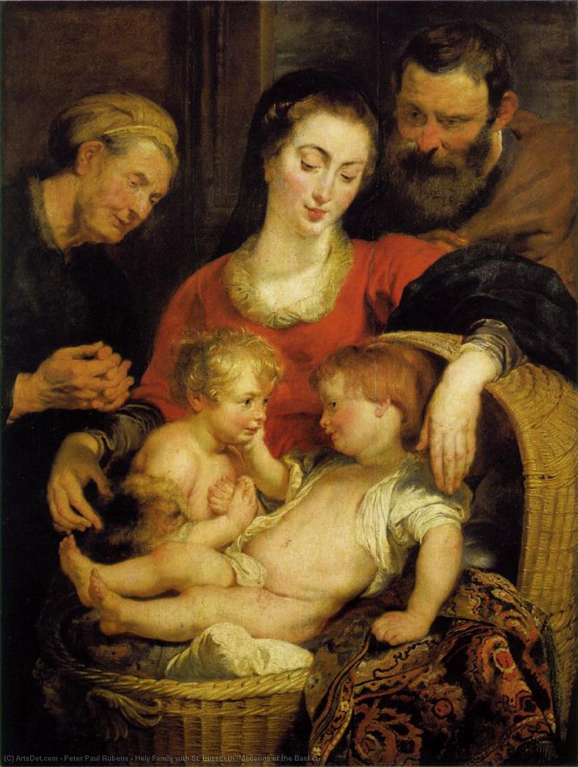 Wikioo.org - The Encyclopedia of Fine Arts - Painting, Artwork by Peter Paul Rubens - Holy Family with St. Elizabeth (Madonna of the Basket)