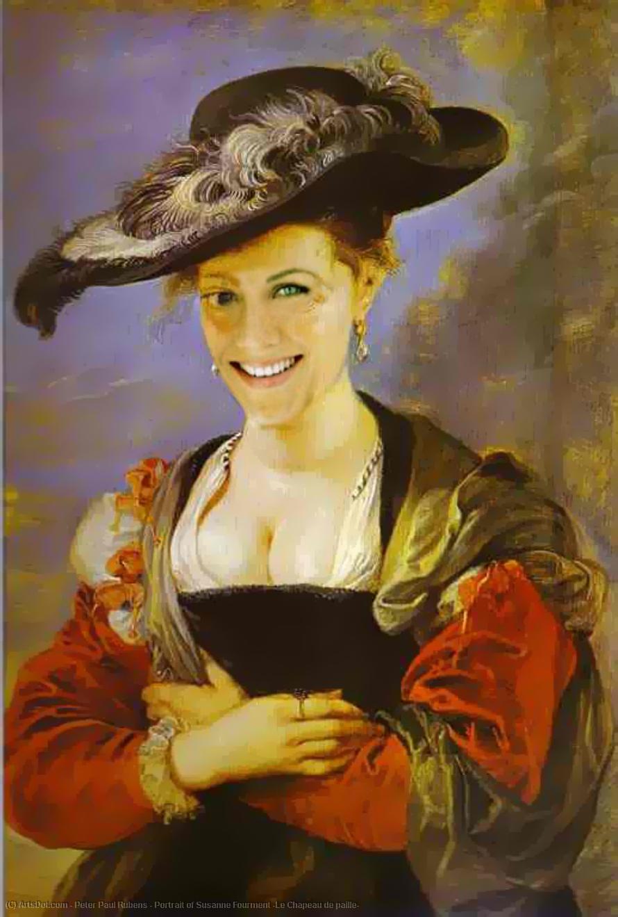 WikiOO.org - Encyclopedia of Fine Arts - Festés, Grafika Peter Paul Rubens - Portrait of Susanne Fourment (Le Chapeau de paille)