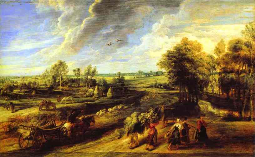 Wikioo.org - The Encyclopedia of Fine Arts - Painting, Artwork by Peter Paul Rubens - Return of the Peasants from the Fields