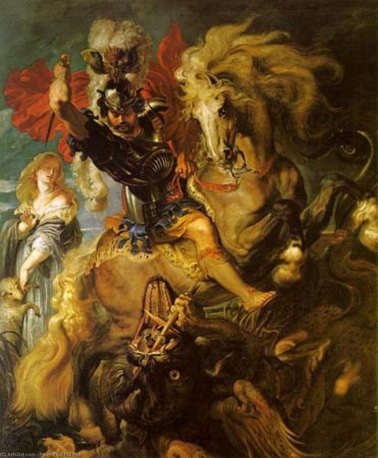 Wikioo.org – La Enciclopedia de las Bellas Artes - Pintura, Obras de arte de Peter Paul Rubens - S t . george y el dragón
