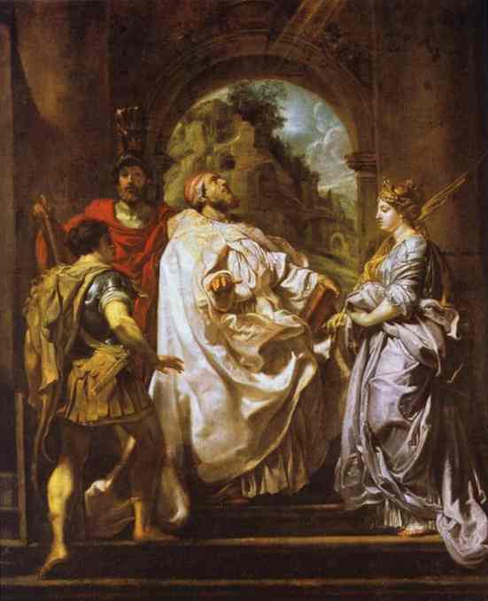 WikiOO.org - Enciklopedija dailės - Tapyba, meno kuriniai Peter Paul Rubens - St. Gregory, St. Maurus, St. Papianus and St. Domitilla