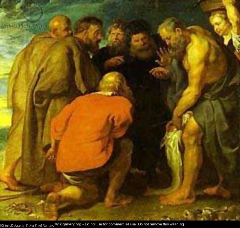 Wikioo.org - The Encyclopedia of Fine Arts - Painting, Artwork by Peter Paul Rubens - St. Peter Finding the Tribute Money