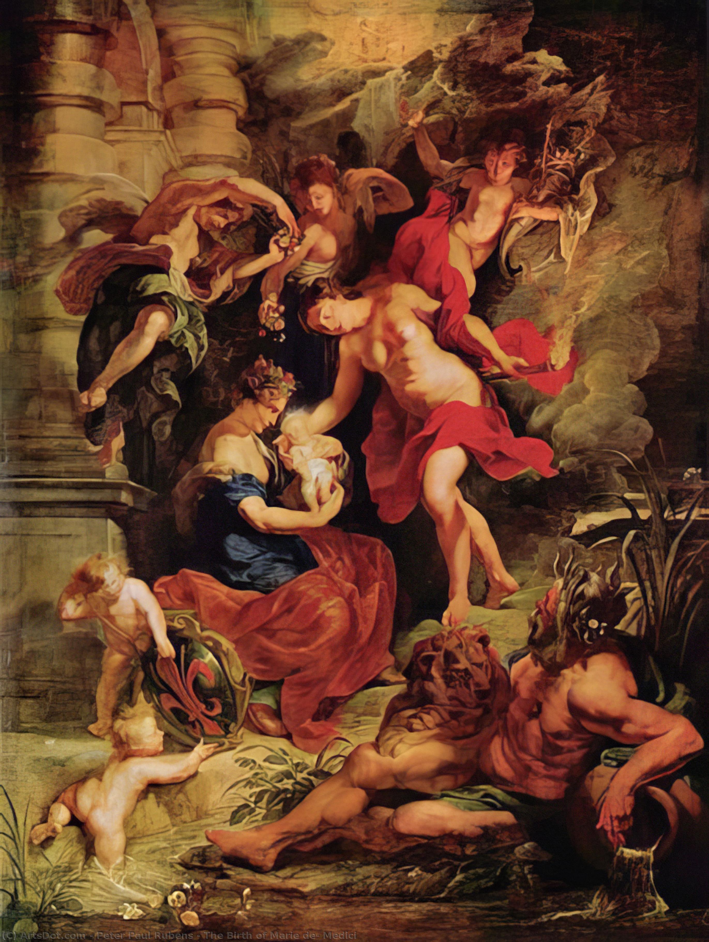 WikiOO.org - Encyclopedia of Fine Arts - Maľba, Artwork Peter Paul Rubens - The Birth of Marie de' Medici