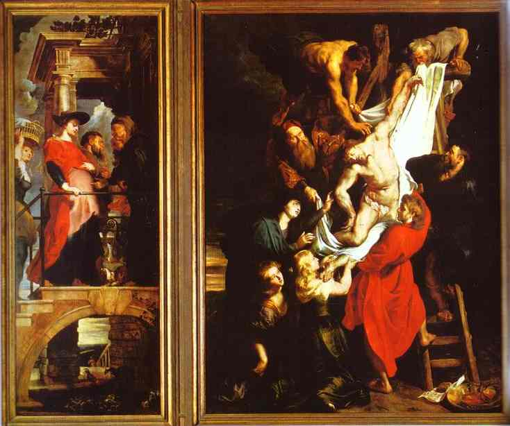Wikoo.org - موسوعة الفنون الجميلة - اللوحة، العمل الفني Peter Paul Rubens - The Descent from the Cross (Left)