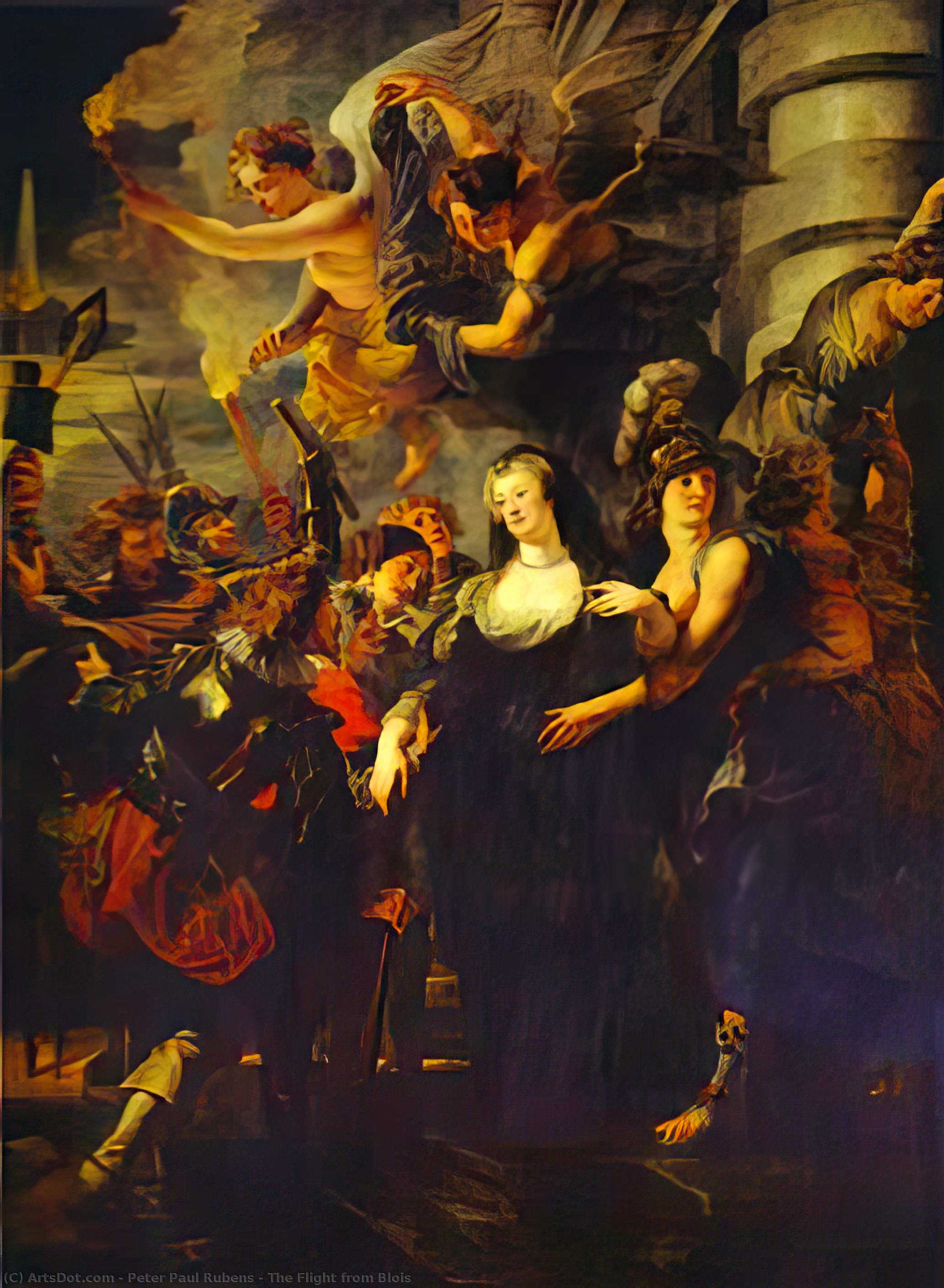Wikioo.org - สารานุกรมวิจิตรศิลป์ - จิตรกรรม Peter Paul Rubens - The Flight from Blois