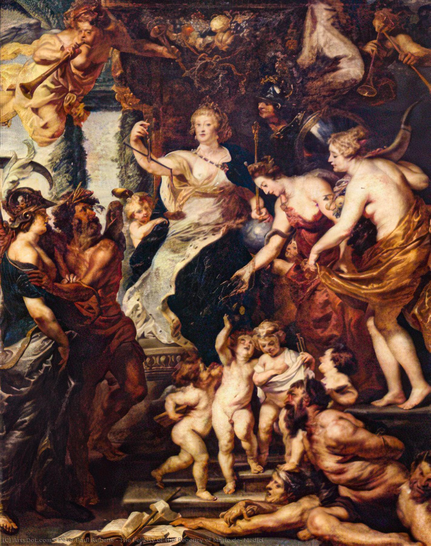 Wikoo.org - موسوعة الفنون الجميلة - اللوحة، العمل الفني Peter Paul Rubens - The Felicity of the Regency of Marie de' Medici