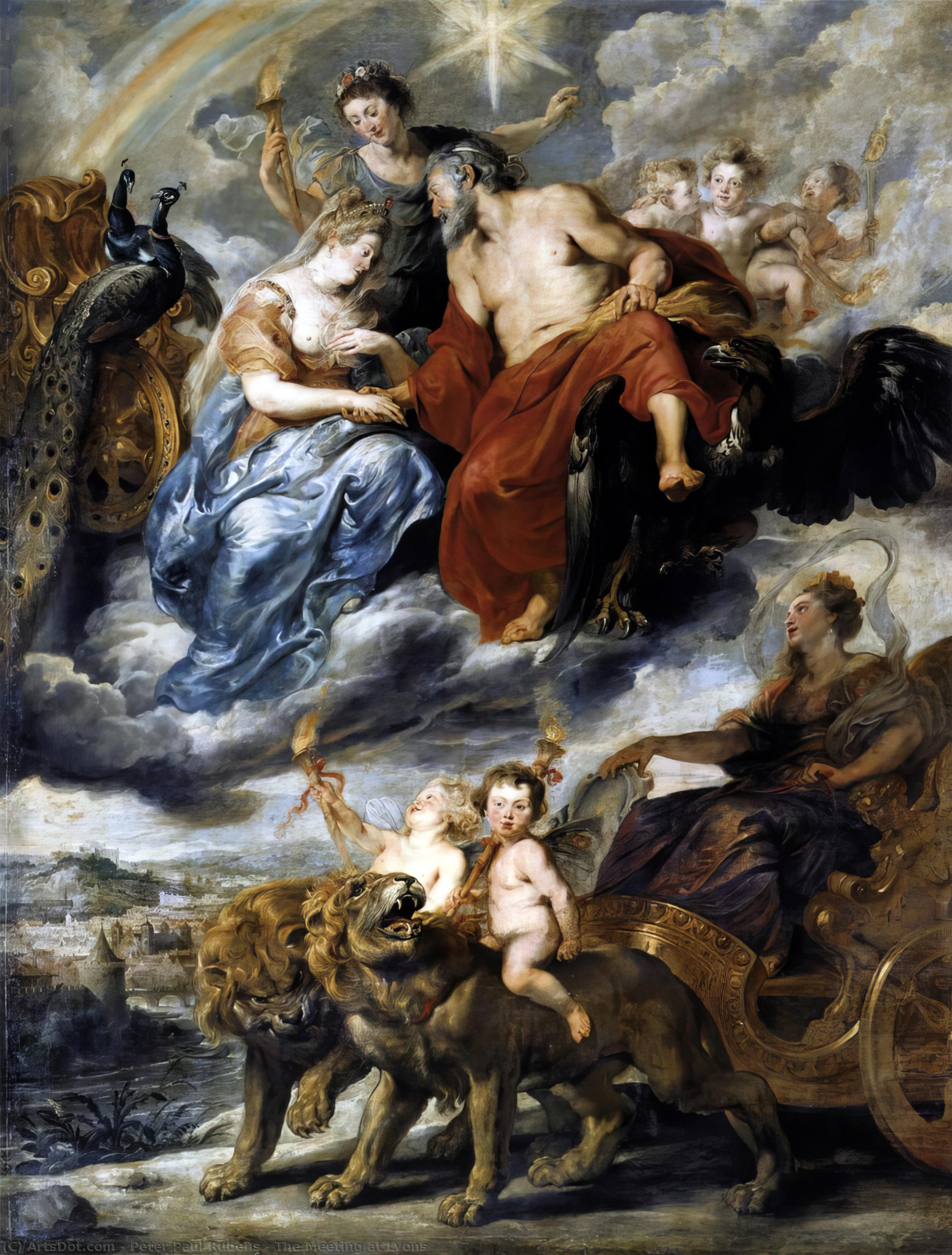 WikiOO.org - Encyclopedia of Fine Arts - Maľba, Artwork Peter Paul Rubens - The Meeting at Lyons