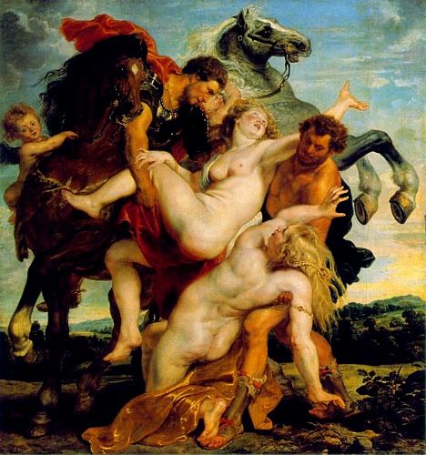 Wikioo.org - The Encyclopedia of Fine Arts - Painting, Artwork by Peter Paul Rubens - The Rape of the Daughters of Leucippus