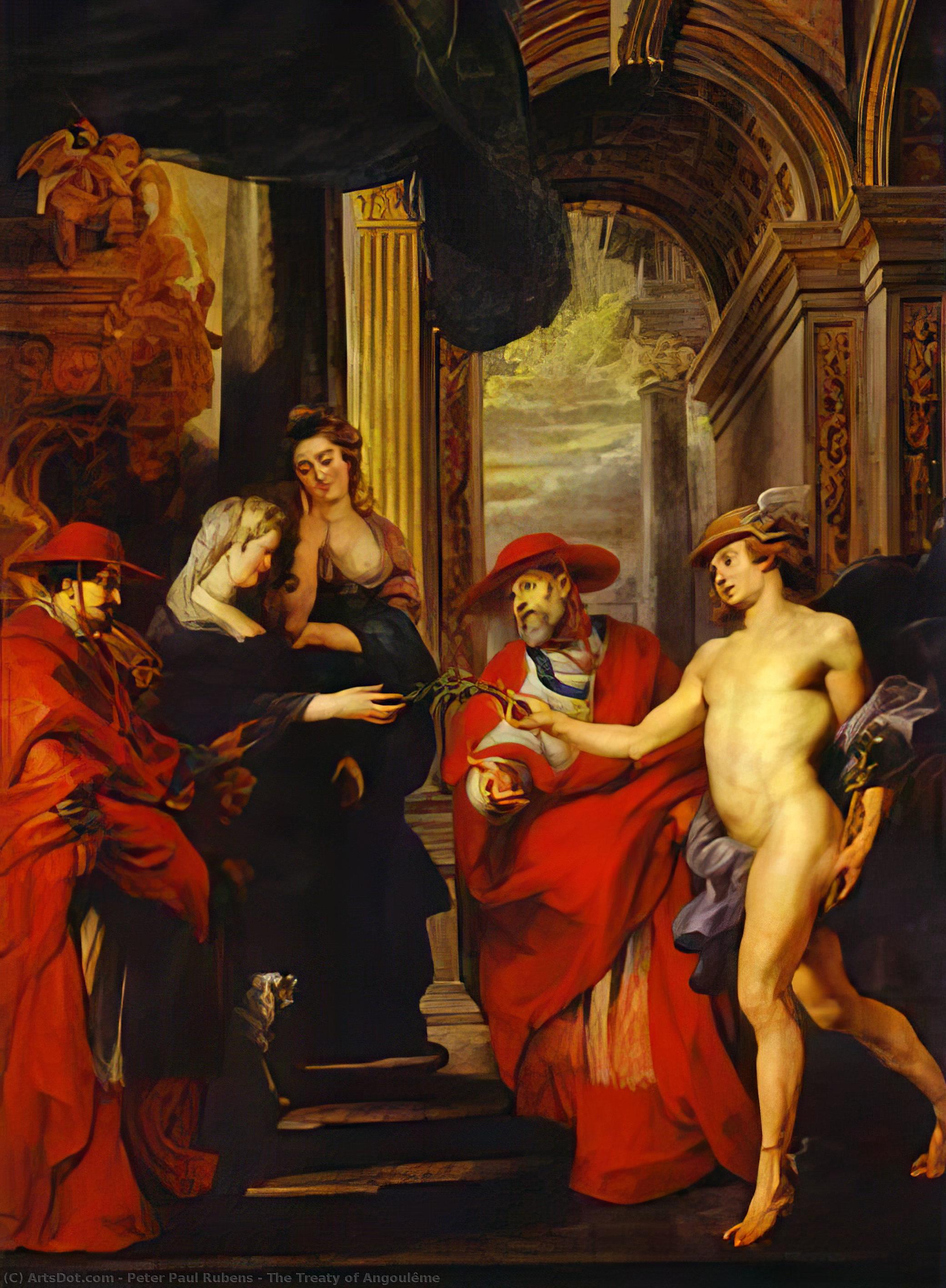 Wikoo.org - موسوعة الفنون الجميلة - اللوحة، العمل الفني Peter Paul Rubens - The Treaty of Angoulême