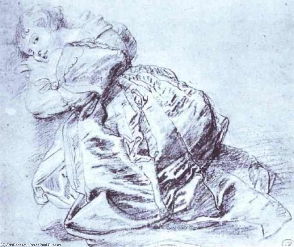 WikiOO.org - Енциклопедия за изящни изкуства - Живопис, Произведения на изкуството Peter Paul Rubens - Young Woman Kneeling