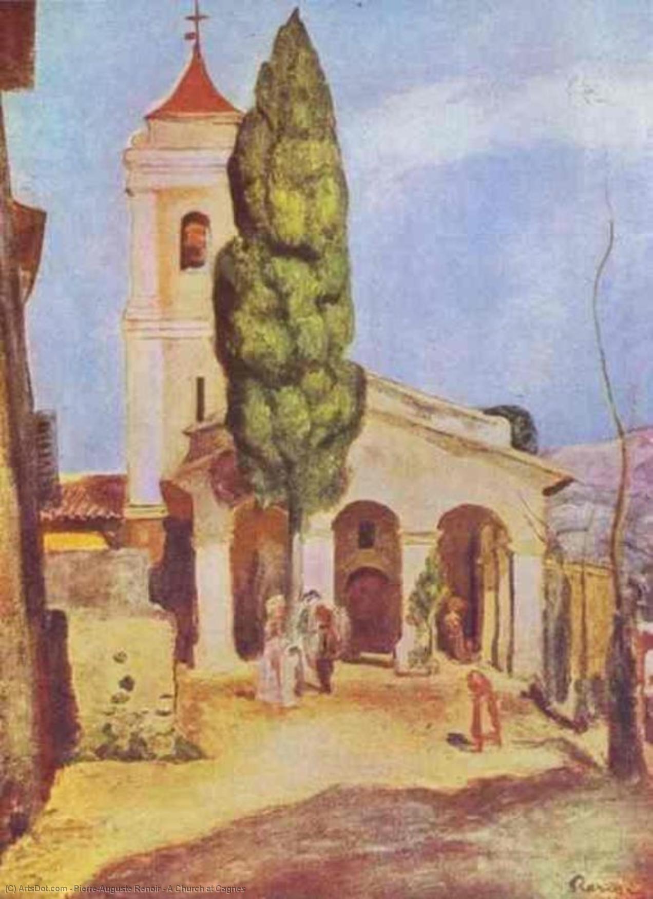 Wikioo.org – L'Enciclopedia delle Belle Arti - Pittura, Opere di Pierre-Auguste Renoir - Un Chiesa a cagnes