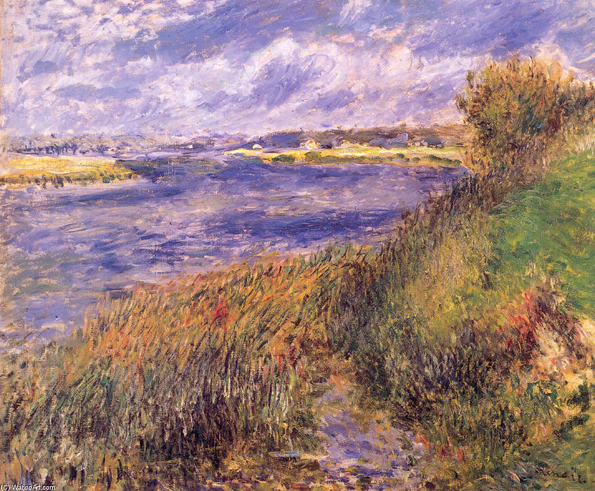 WikiOO.org - Енциклопедія образотворчого мистецтва - Живопис, Картини
 Pierre-Auguste Renoir - Banks of the Seine at Champrosay