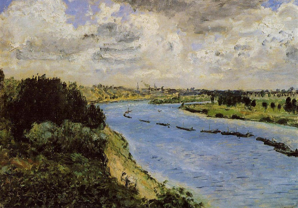 Wikioo.org - สารานุกรมวิจิตรศิลป์ - จิตรกรรม Pierre-Auguste Renoir - Barges on the Seine