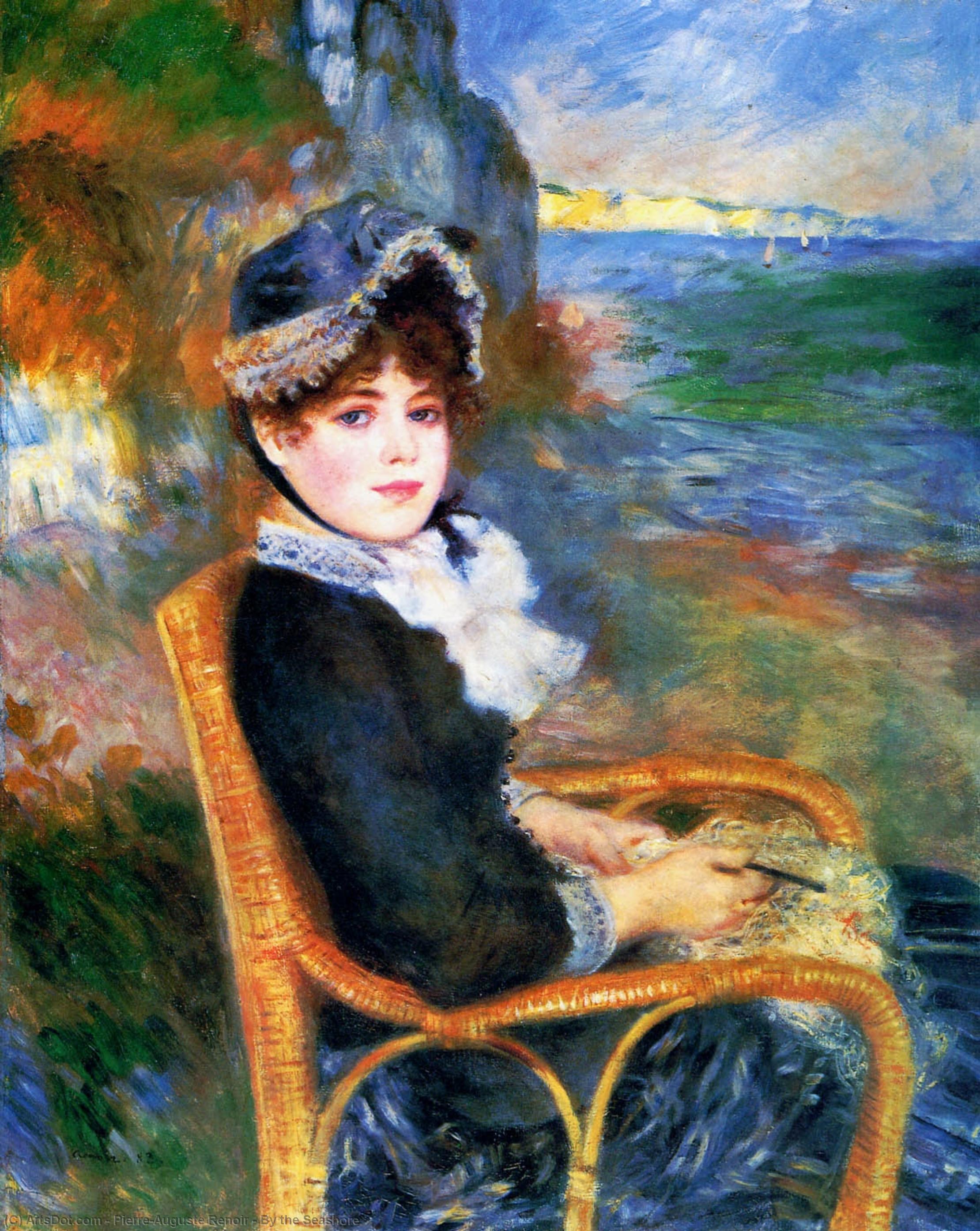 Wikoo.org - موسوعة الفنون الجميلة - اللوحة، العمل الفني Pierre-Auguste Renoir - By the Seashore