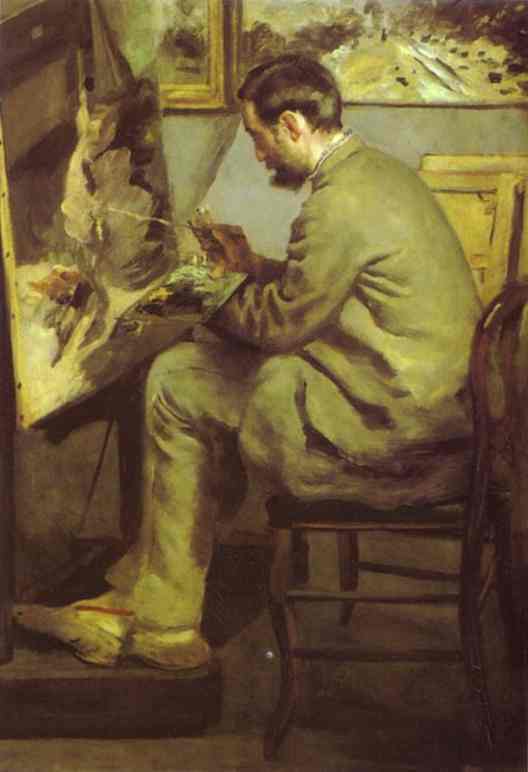 Wikioo.org - สารานุกรมวิจิตรศิลป์ - จิตรกรรม Pierre-Auguste Renoir - Frédéric Bazille at His Easel
