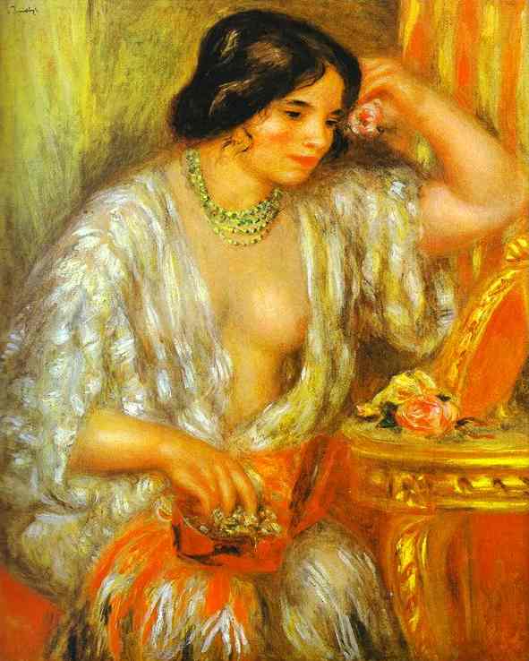 Wikioo.org – La Enciclopedia de las Bellas Artes - Pintura, Obras de arte de Pierre-Auguste Renoir - Gabrielle con Jewel Box