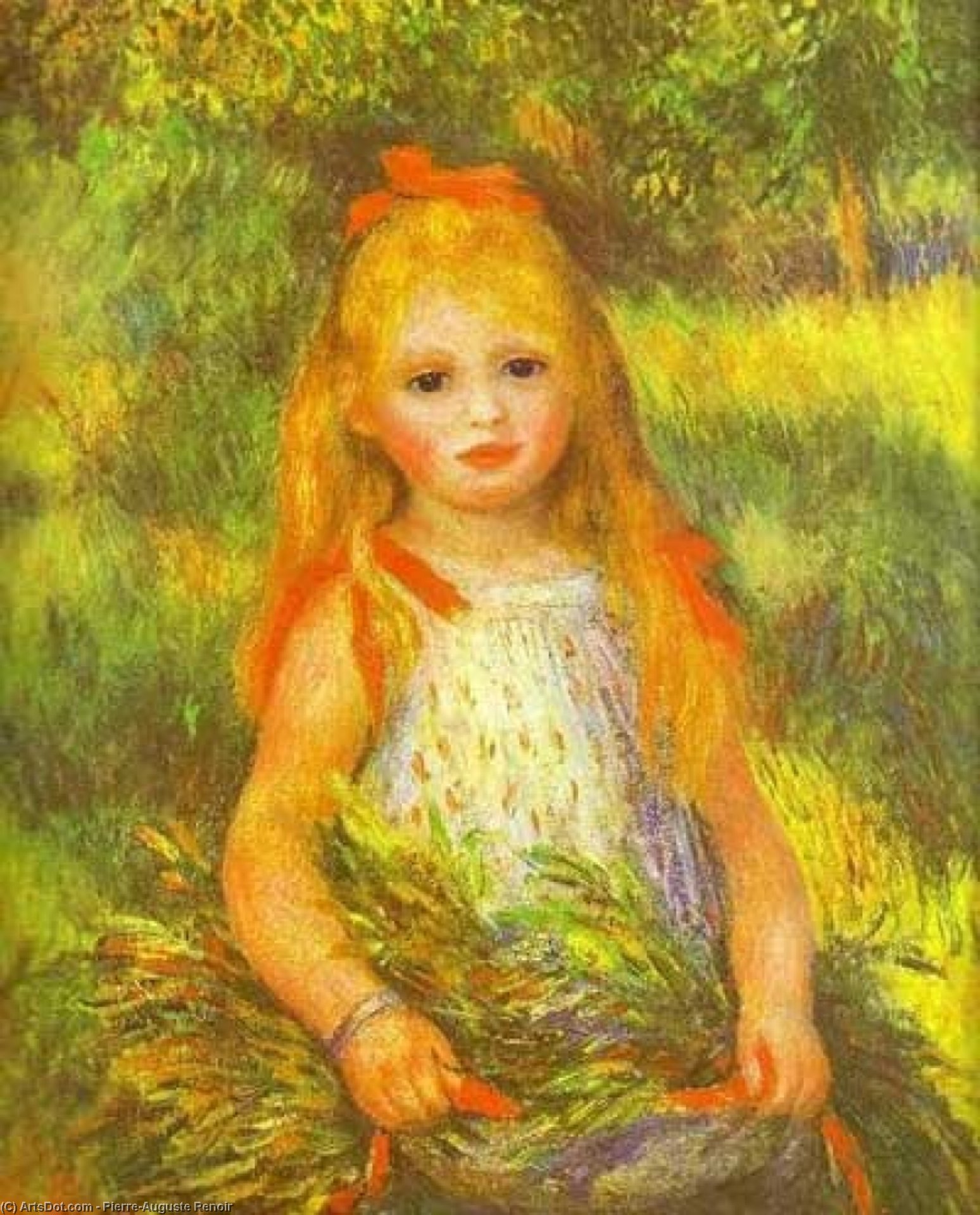 Wikioo.org - สารานุกรมวิจิตรศิลป์ - จิตรกรรม Pierre-Auguste Renoir - Little Girl Gleaning