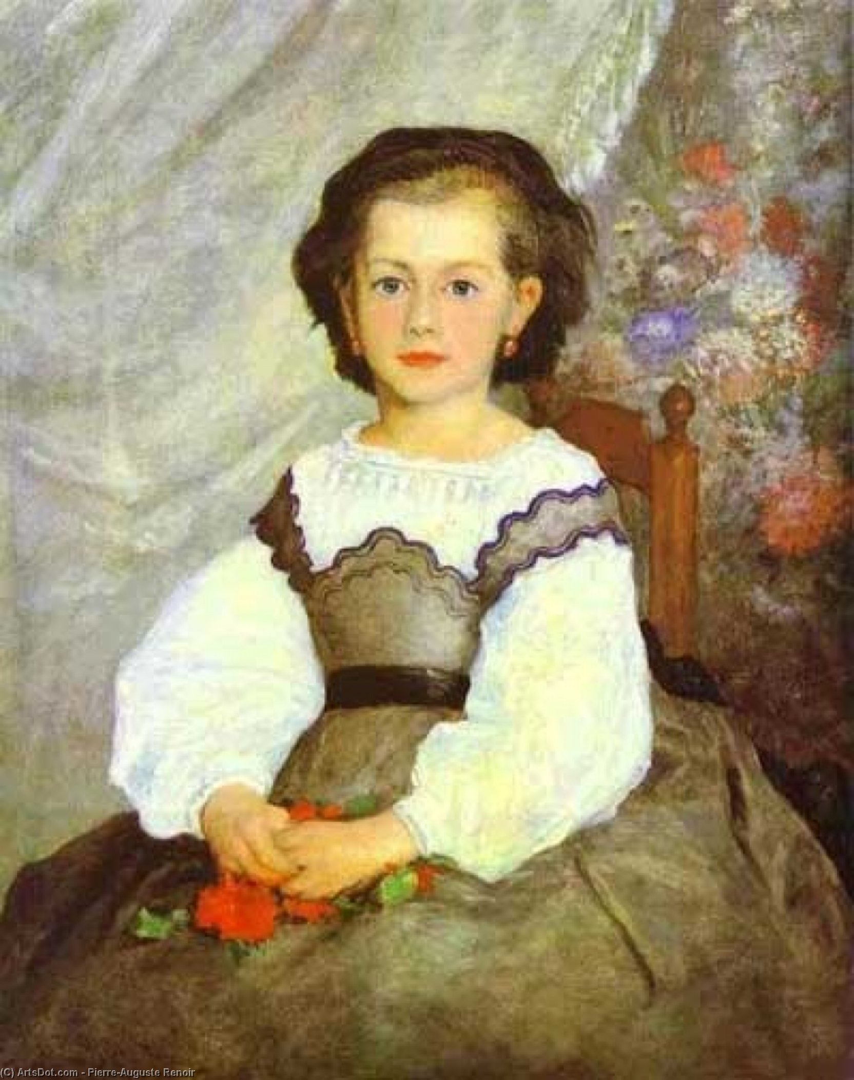 WikiOO.org - Enciclopédia das Belas Artes - Pintura, Arte por Pierre-Auguste Renoir - Little Miss Romaine Lacaux