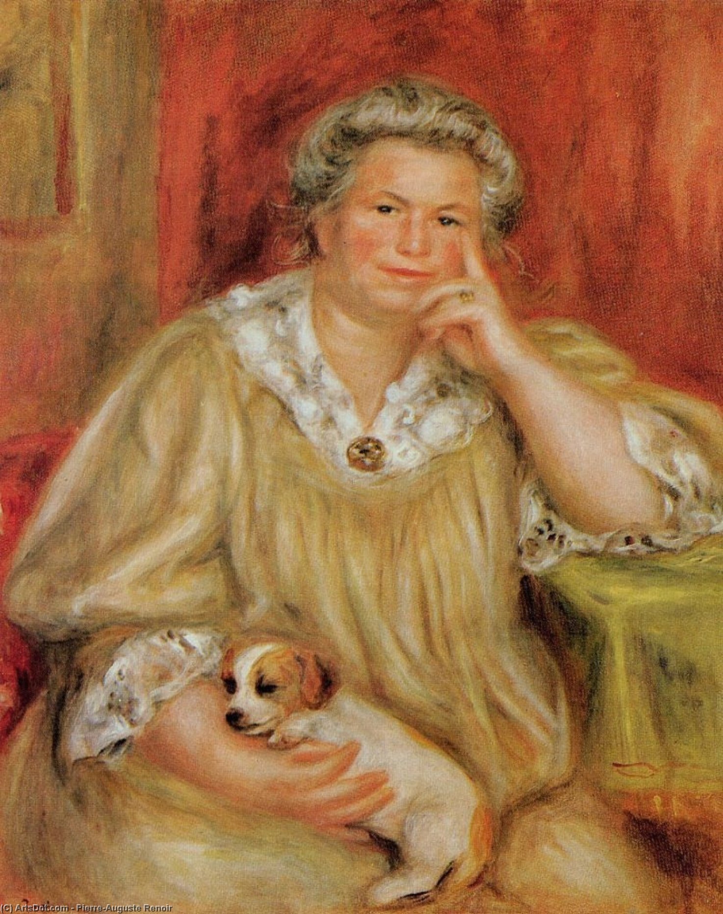 Wikioo.org - The Encyclopedia of Fine Arts - Painting, Artwork by Pierre-Auguste Renoir - Madame Renoir with Bob
