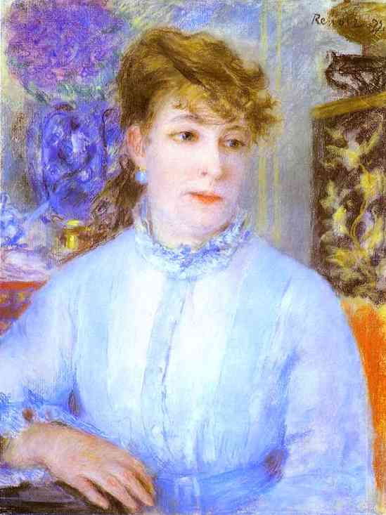 Wikioo.org - The Encyclopedia of Fine Arts - Painting, Artwork by Pierre-Auguste Renoir - Portrait of a Woman. (Portrait de femme)