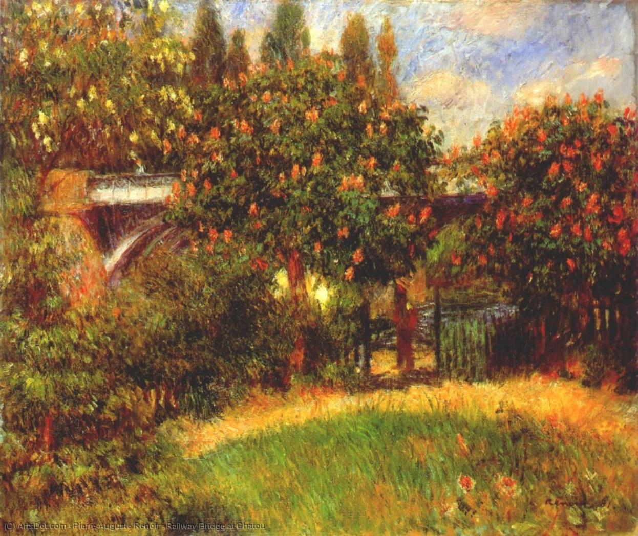 WikiOO.org – 美術百科全書 - 繪畫，作品 Pierre-Auguste Renoir - 铁路桥在槎头