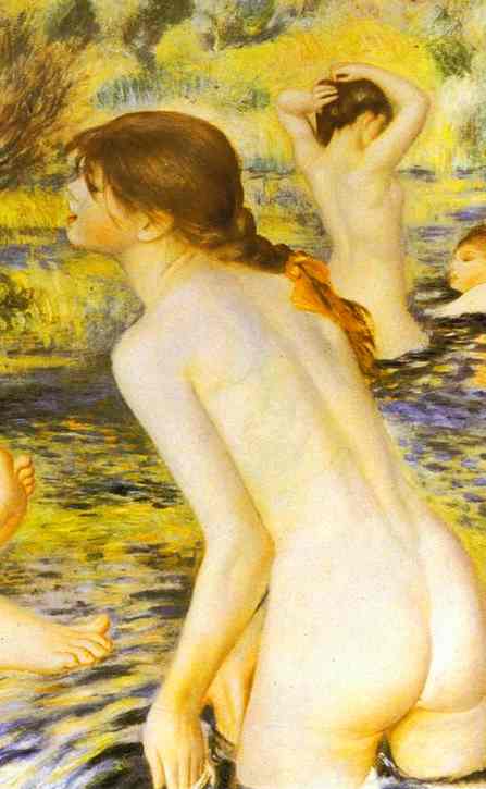 Wikoo.org - موسوعة الفنون الجميلة - اللوحة، العمل الفني Pierre-Auguste Renoir - The Bathers (detail)