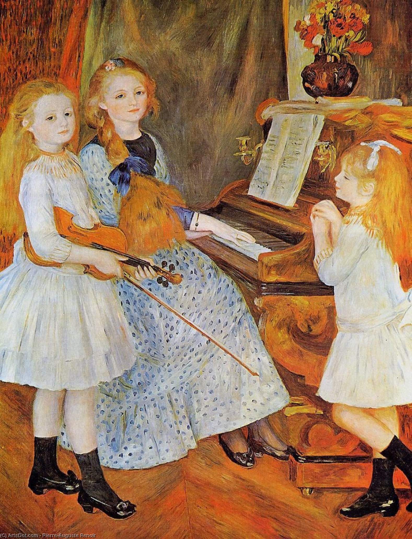 WikiOO.org - Encyclopedia of Fine Arts - Maalaus, taideteos Pierre-Auguste Renoir - The Daughters of Catulle Mendes
