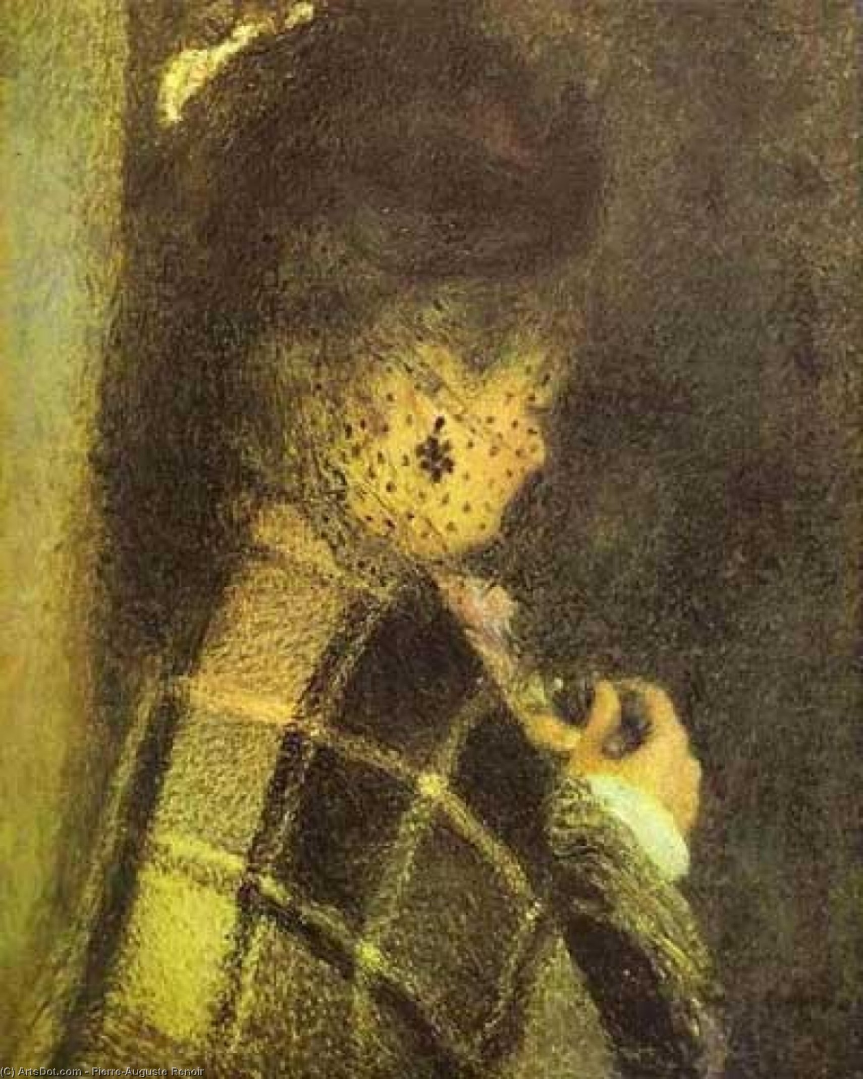 WikiOO.org – 美術百科全書 - 繪畫，作品 Pierre-Auguste Renoir - 年轻女子 与  一个  面纱