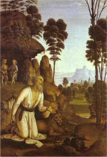 Wikioo.org - The Encyclopedia of Fine Arts - Painting, Artwork by Vannucci Pietro (Le Perugin) - St. Jerome in the Wilderness