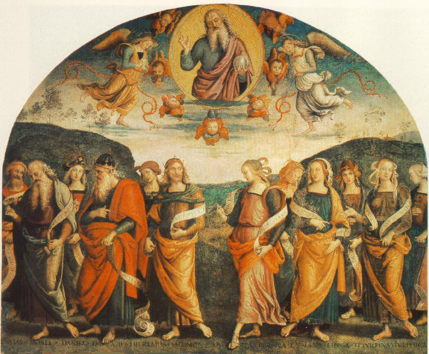 WikiOO.org - Enciclopédia das Belas Artes - Pintura, Arte por Vannucci Pietro (Le Perugin) - The Almighty with Prophets and Sybils