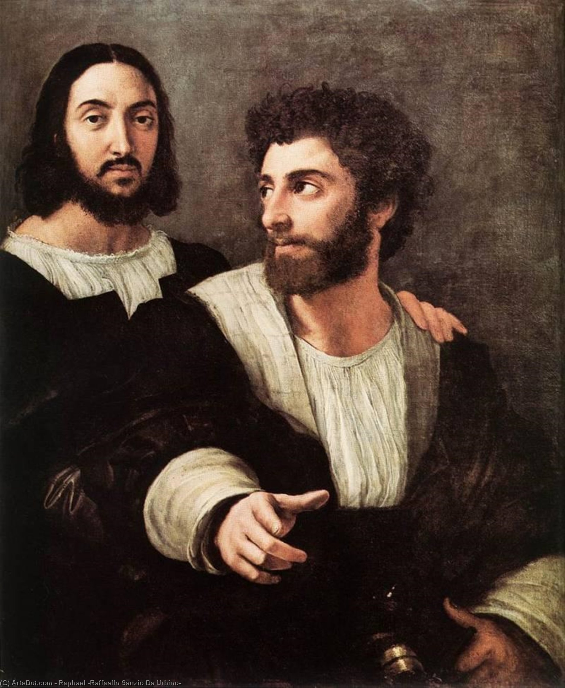 Wikioo.org - The Encyclopedia of Fine Arts - Painting, Artwork by Raphael (Raffaello Sanzio Da Urbino) - Double Portrait - Louvre