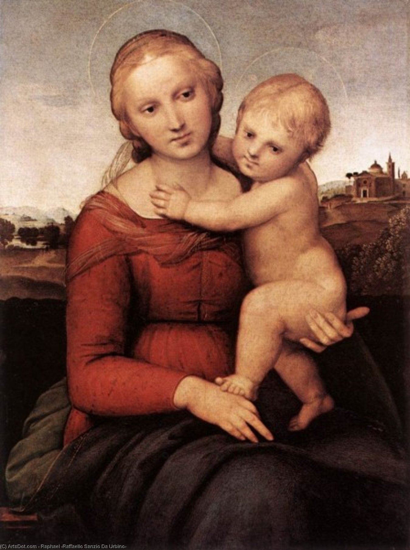 Wikoo.org - موسوعة الفنون الجميلة - اللوحة، العمل الفني Raphael (Raffaello Sanzio Da Urbino) - Madonna and Child (The Small Cowper Madonna)