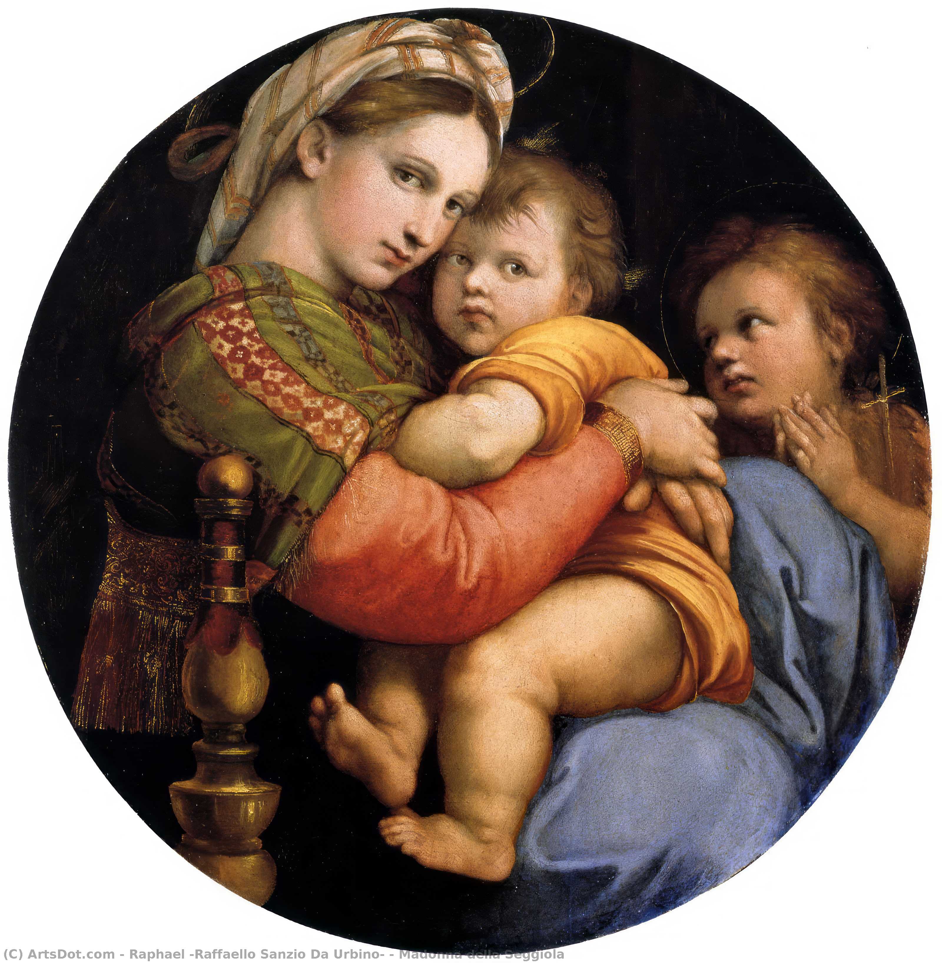 WikiOO.org – 美術百科全書 - 繪畫，作品 Raphael (Raffaello Sanzio Da Urbino) - 圣母玛利亚（madonna della seggiola）