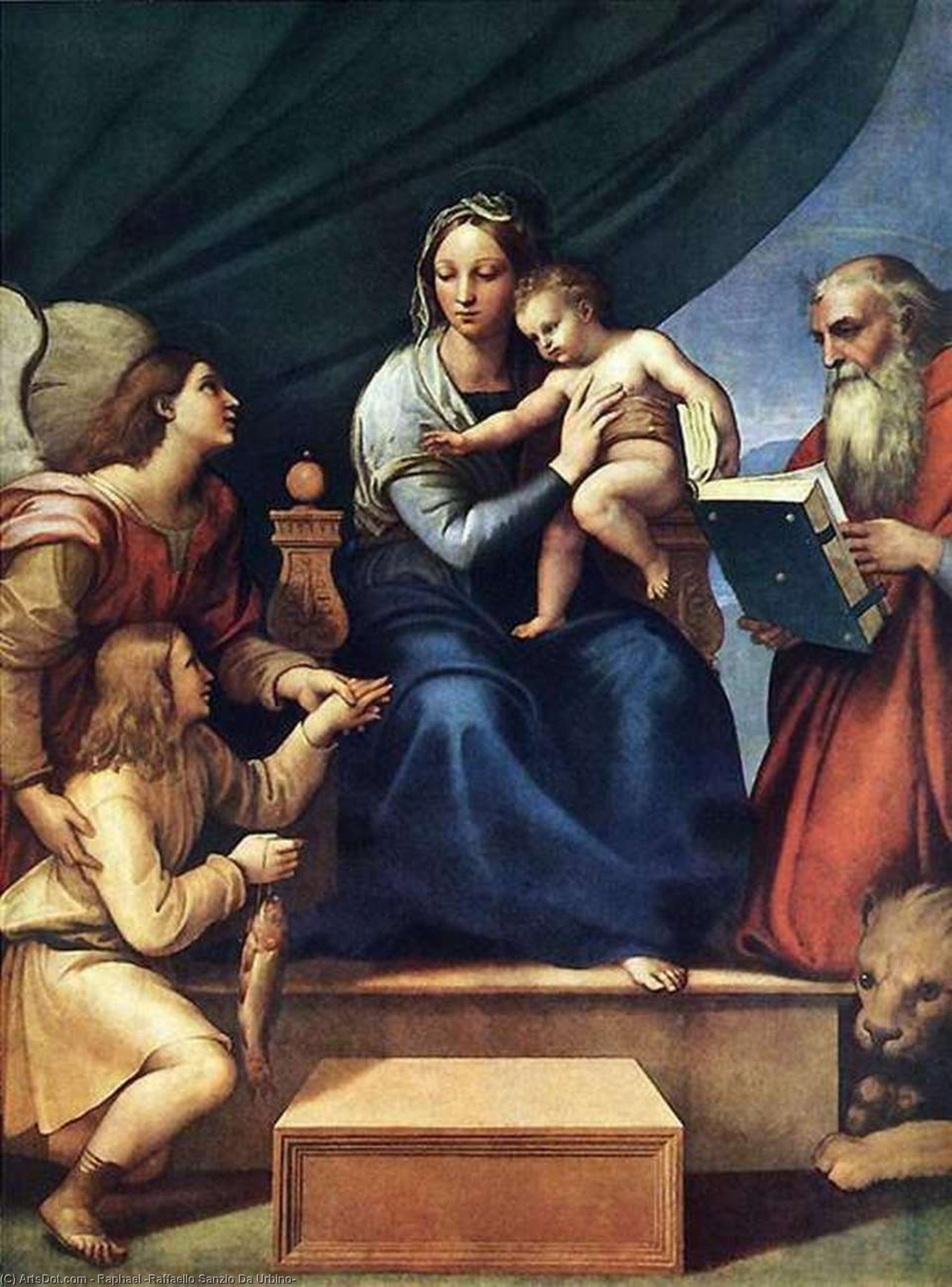 WikiOO.org - אנציקלופדיה לאמנויות יפות - ציור, יצירות אמנות Raphael (Raffaello Sanzio Da Urbino) - Madonna with the Fish