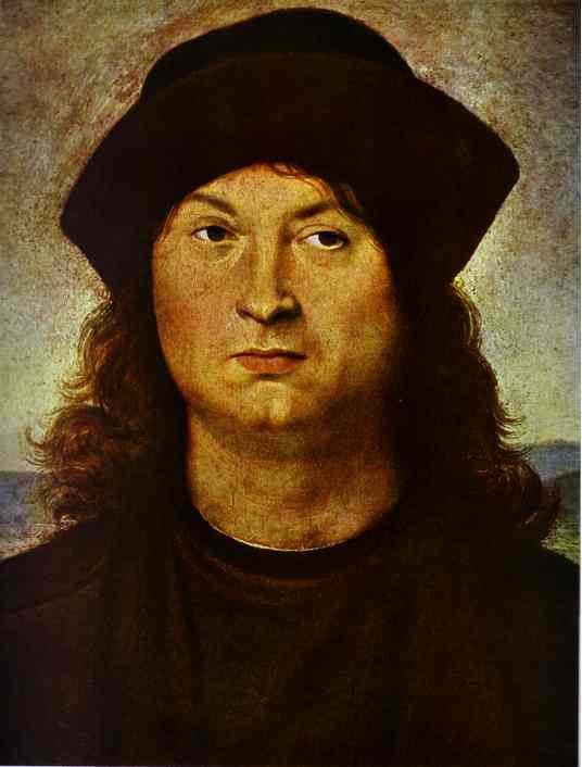 Wikoo.org - موسوعة الفنون الجميلة - اللوحة، العمل الفني Raphael (Raffaello Sanzio Da Urbino) - Portrait of a Man
