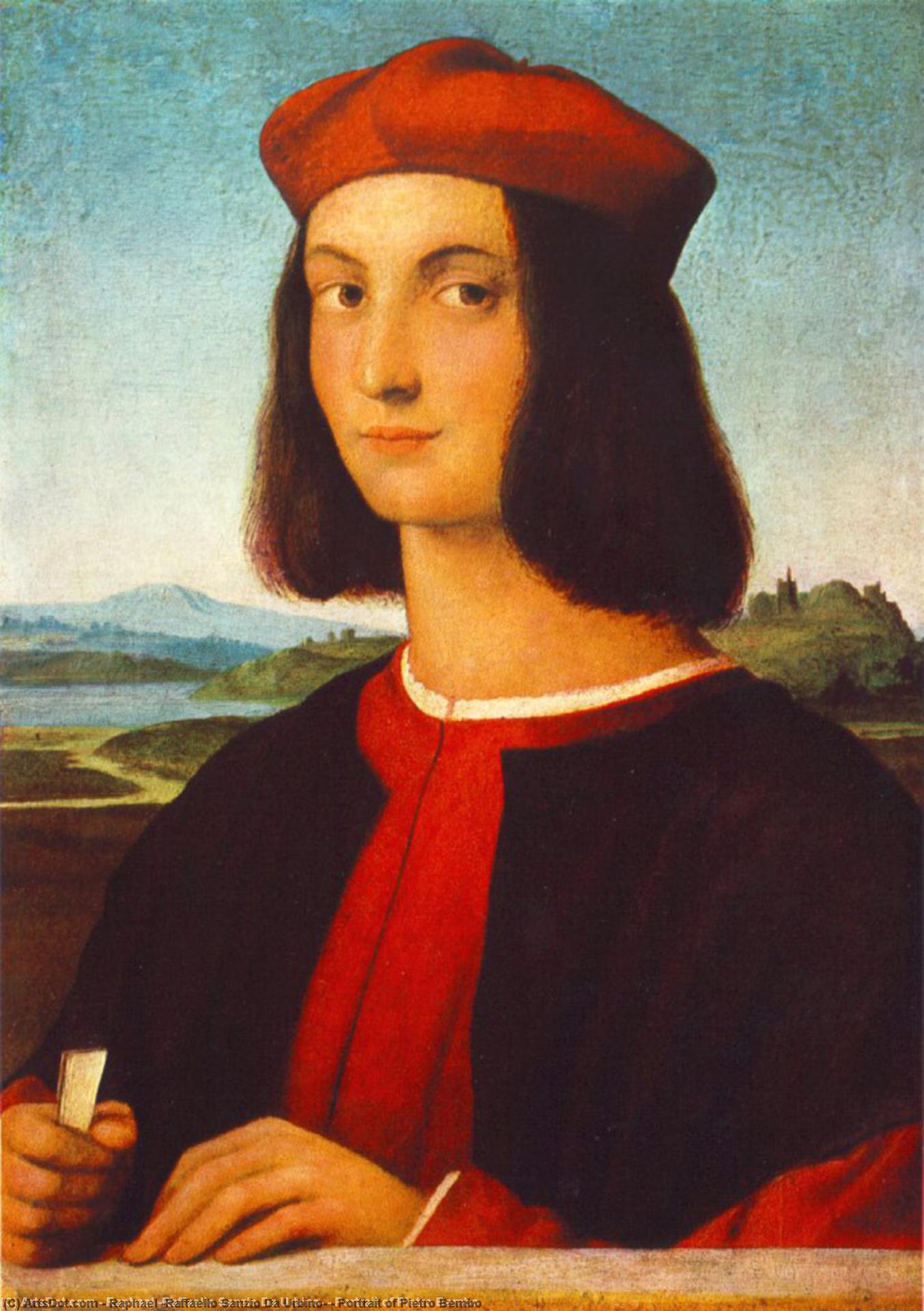 Wikioo.org - สารานุกรมวิจิตรศิลป์ - จิตรกรรม Raphael (Raffaello Sanzio Da Urbino) - Portrait of Pietro Bembo
