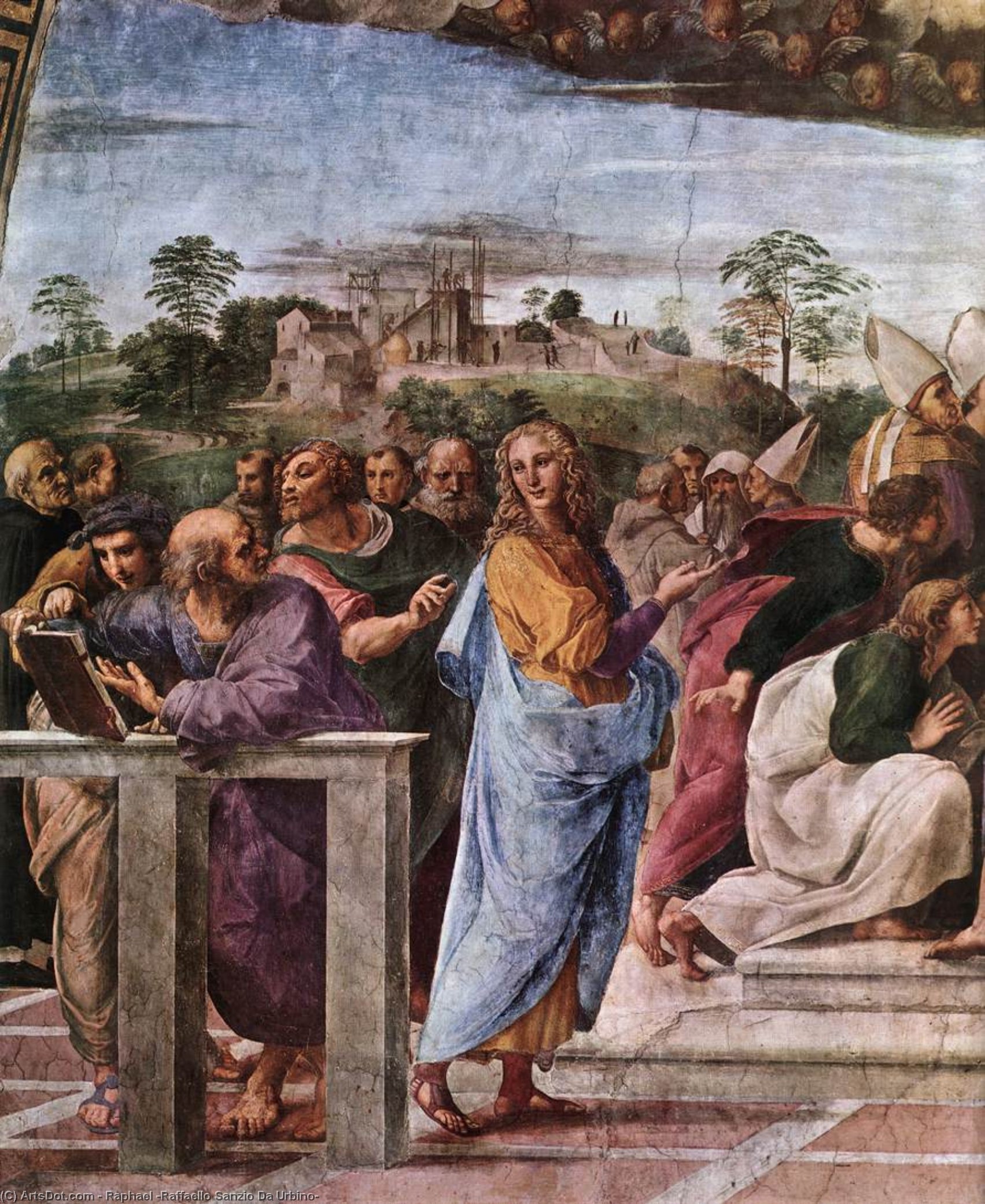 WikiOO.org - Encyclopedia of Fine Arts - Maalaus, taideteos Raphael (Raffaello Sanzio Da Urbino) - Stanze Vaticane - La Disputa (detail) [04]
