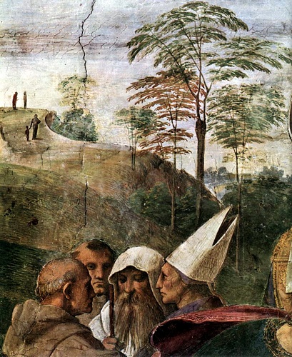 WikiOO.org - Encyclopedia of Fine Arts - Målning, konstverk Raphael (Raffaello Sanzio Da Urbino) - Stanze Vaticane - La Disputa (detail) [05]