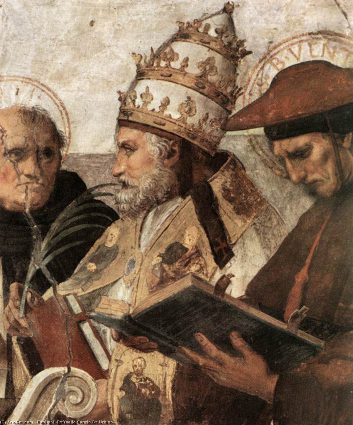 WikiOO.org - Encyclopedia of Fine Arts - Målning, konstverk Raphael (Raffaello Sanzio Da Urbino) - Stanze Vaticane - La Disputa (detail) [09]