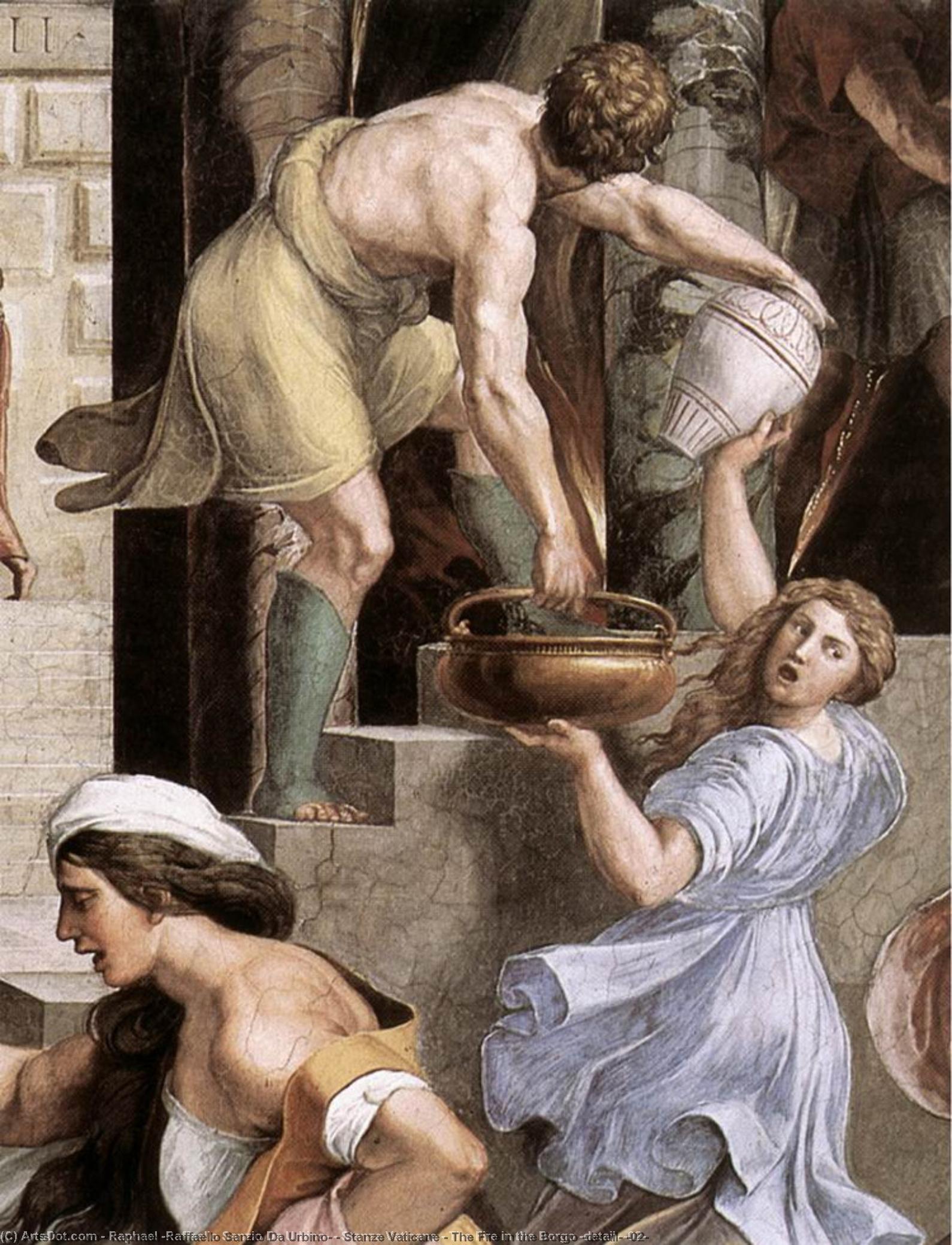 Wikioo.org - สารานุกรมวิจิตรศิลป์ - จิตรกรรม Raphael (Raffaello Sanzio Da Urbino) - Stanze Vaticane - The Fire in the Borgo (detail) [02]