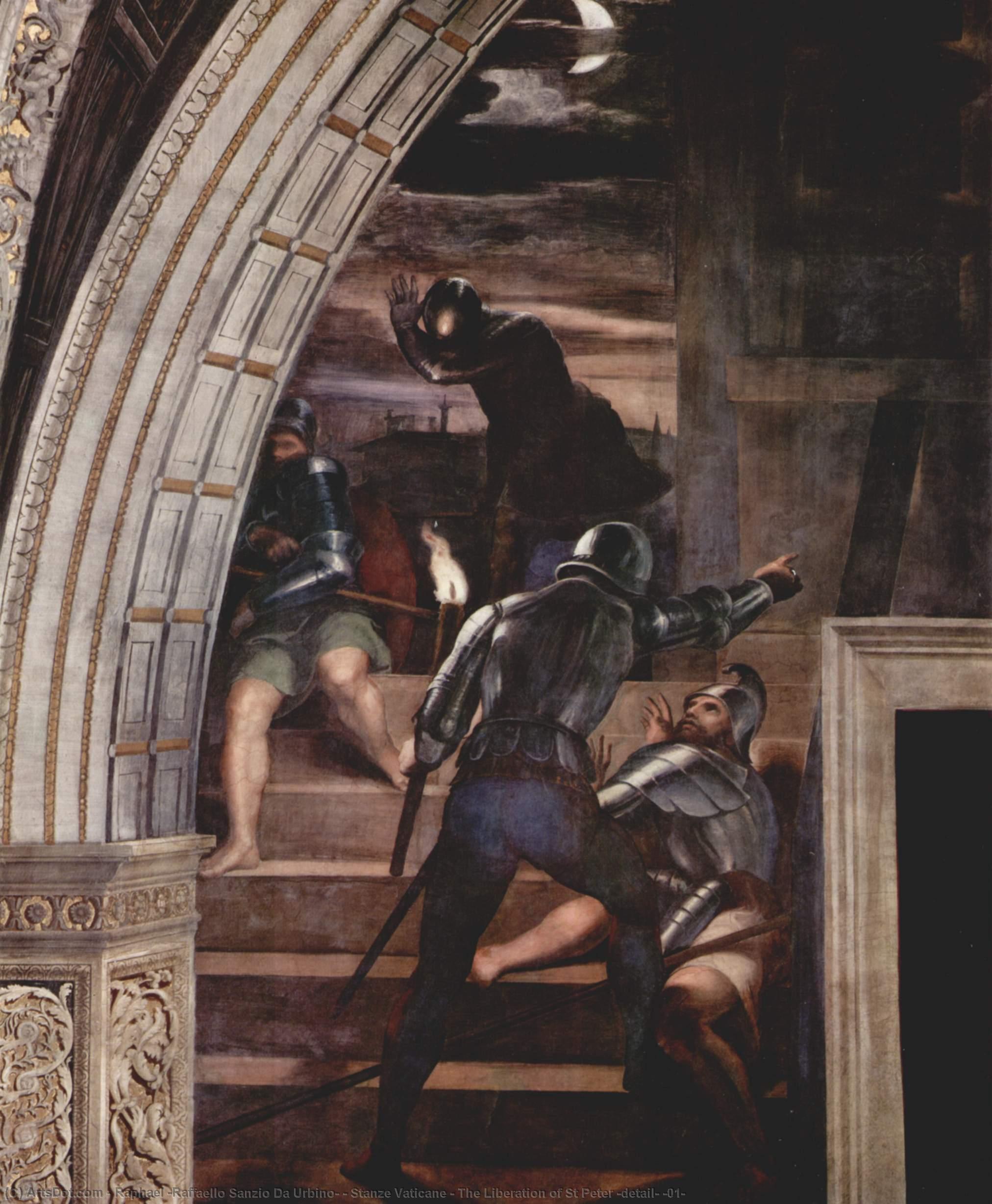 WikiOO.org - Encyclopedia of Fine Arts - Festés, Grafika Raphael (Raffaello Sanzio Da Urbino) - Stanze Vaticane - The Liberation of St Peter (detail) [01]