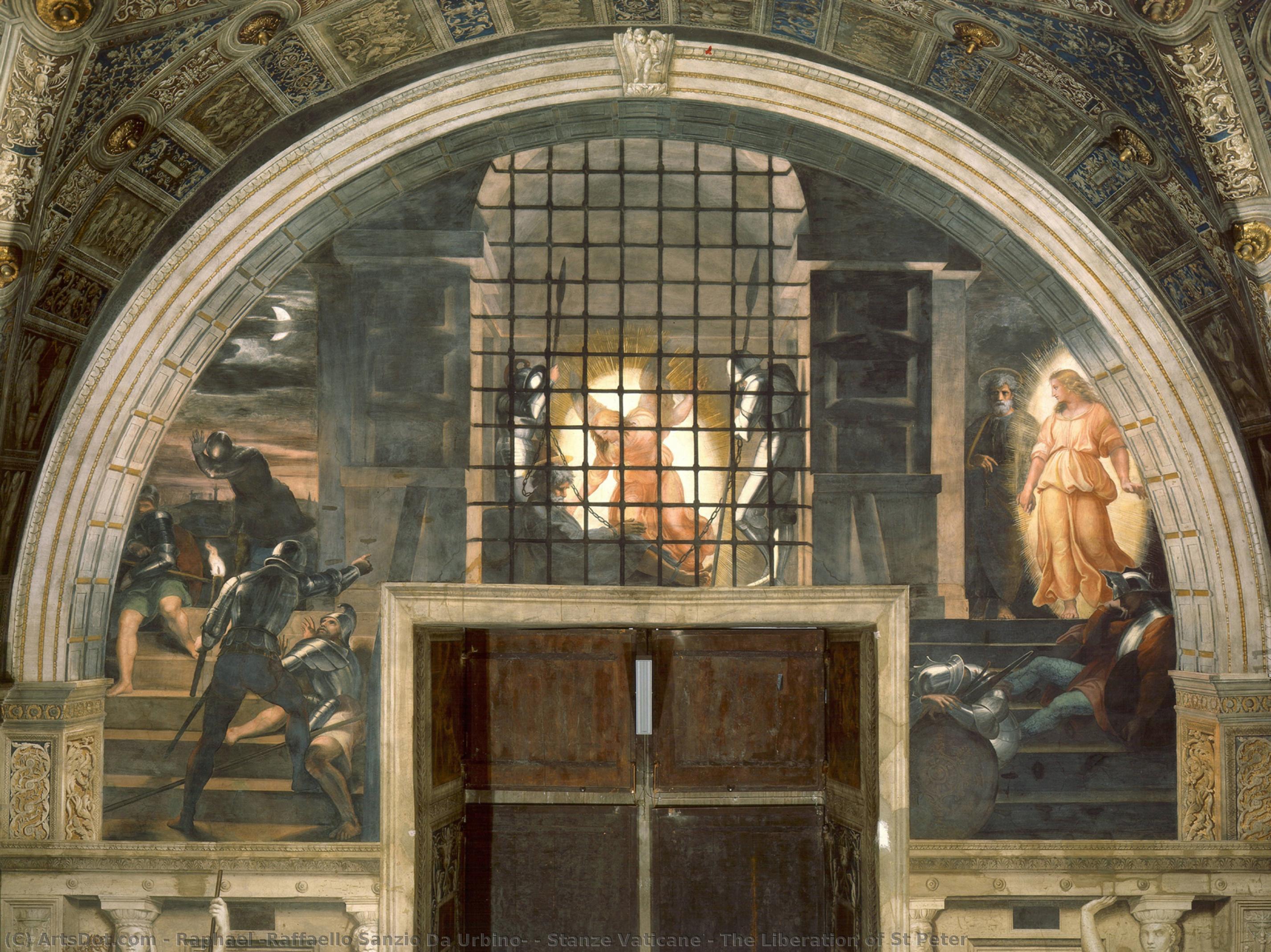 Wikioo.org - The Encyclopedia of Fine Arts - Painting, Artwork by Raphael (Raffaello Sanzio Da Urbino) - Stanze Vaticane - The Liberation of St Peter