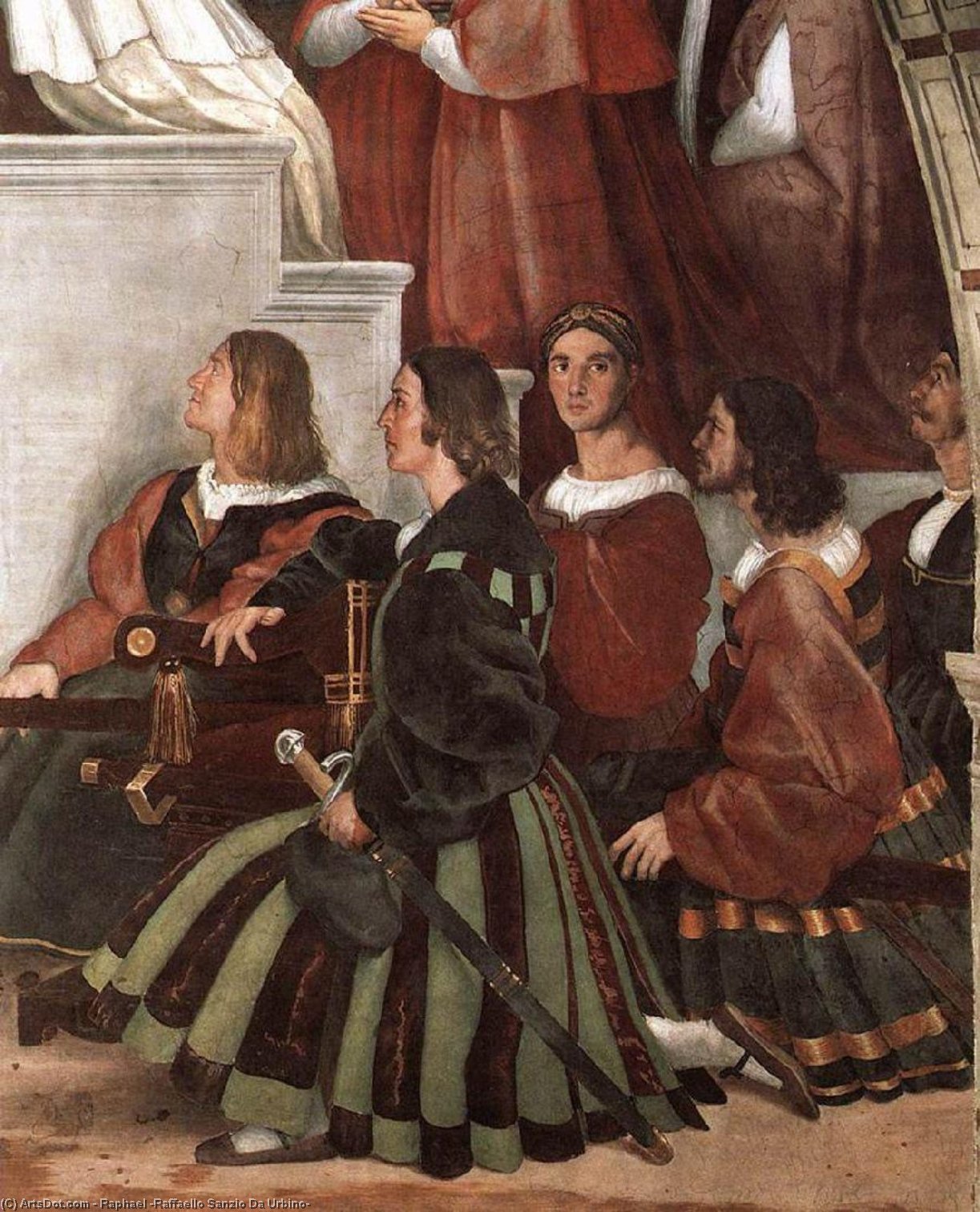 WikiOO.org - Εγκυκλοπαίδεια Καλών Τεχνών - Ζωγραφική, έργα τέχνης Raphael (Raffaello Sanzio Da Urbino) - Stanze Vaticane - The Mass at Bolsena (detail) [02]