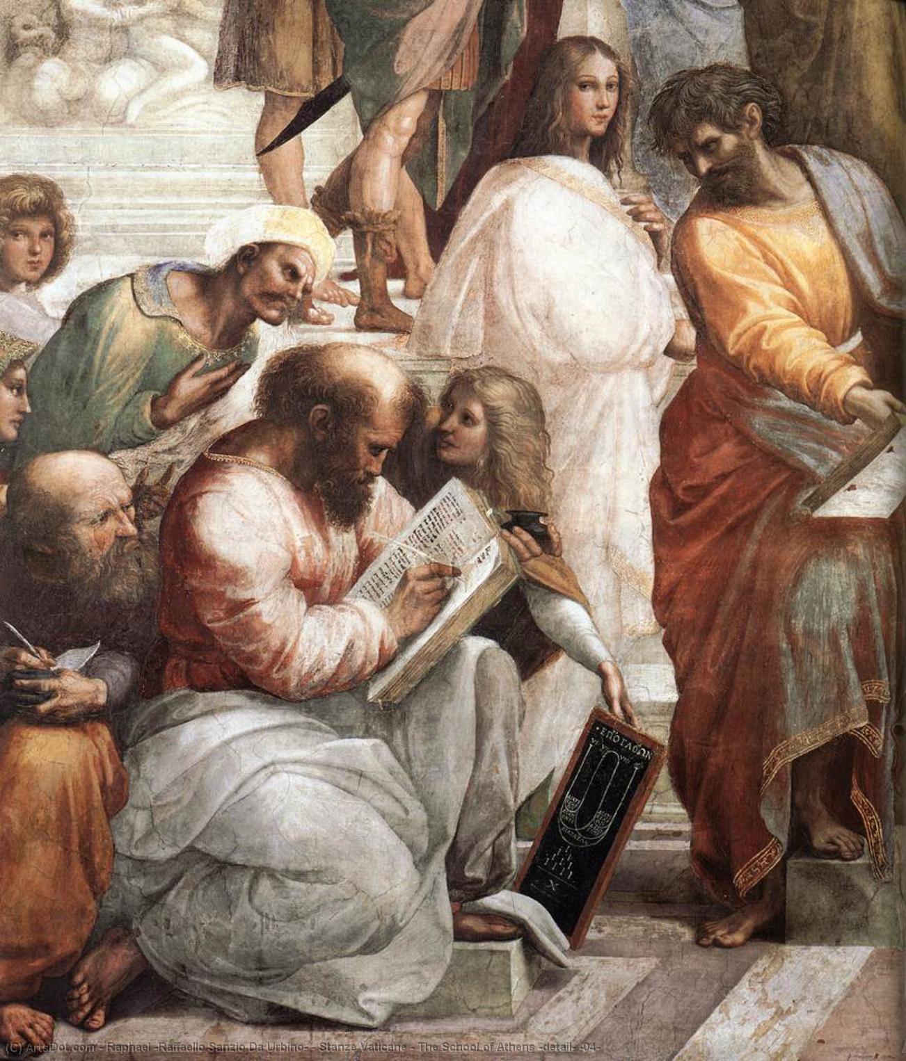 Wikioo.org - สารานุกรมวิจิตรศิลป์ - จิตรกรรม Raphael (Raffaello Sanzio Da Urbino) - Stanze Vaticane - The School of Athens (detail) [04]
