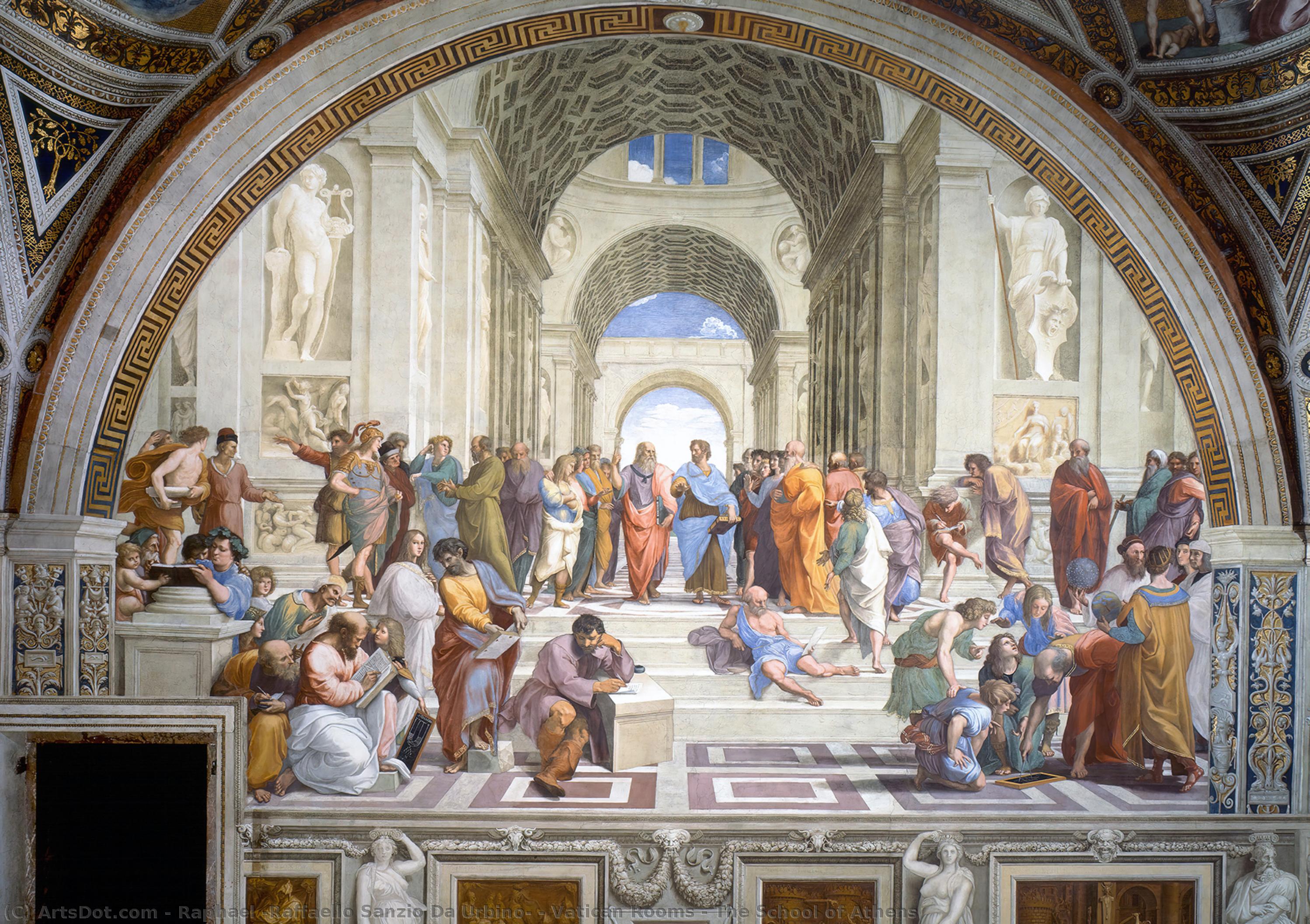 Wikioo.org – La Enciclopedia de las Bellas Artes - Pintura, Obras de arte de Raphael - el escuela de Atenas