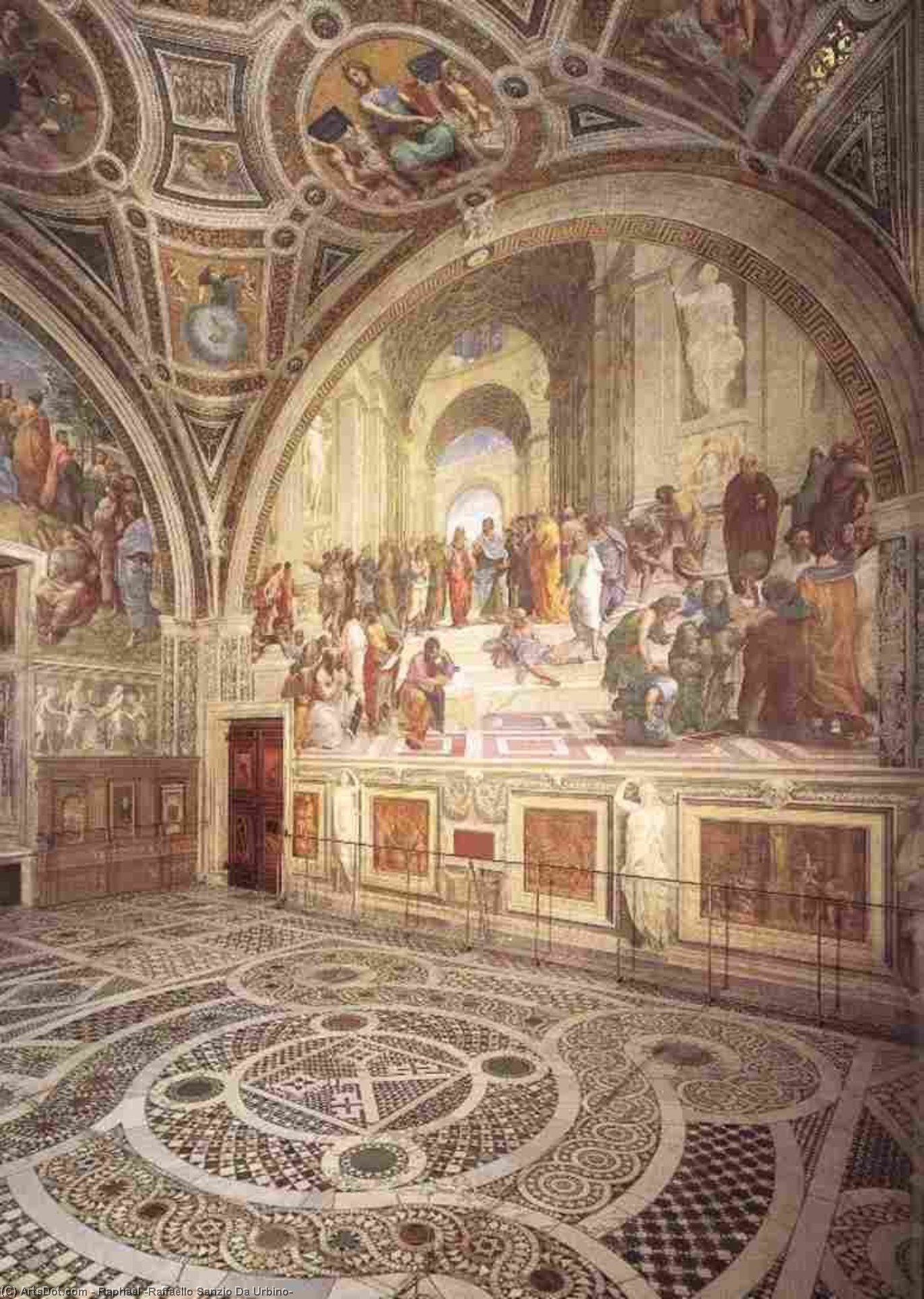 Wikioo.org - Die Enzyklopädie bildender Kunst - Malerei, Kunstwerk von Raphael (Raffaello Sanzio Da Urbino) - stanze vaticane - Blick auf die Stanze della segnatura