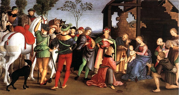 WikiOO.org - Encyclopedia of Fine Arts - Målning, konstverk Raphael (Raffaello Sanzio Da Urbino) - The Adoration of the Magi